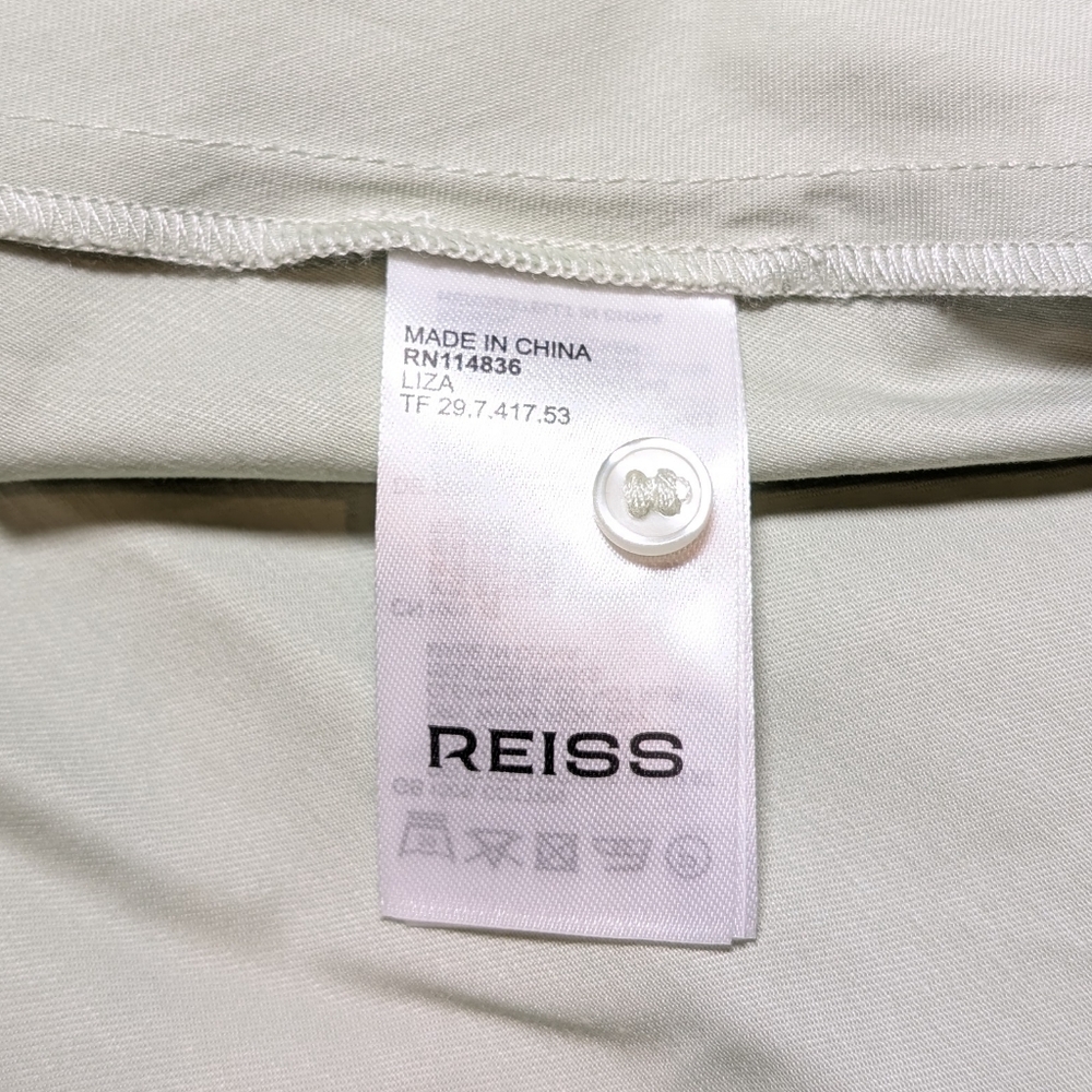 NEW Reiss Liza 100% Cotton Corset Midi Dress in Sage - Picture 12 of 15